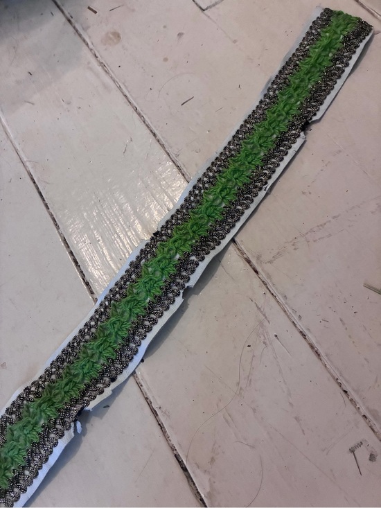 Zohra Vintage Antique Metallic Inset Loop Braid Leather Costume Belt